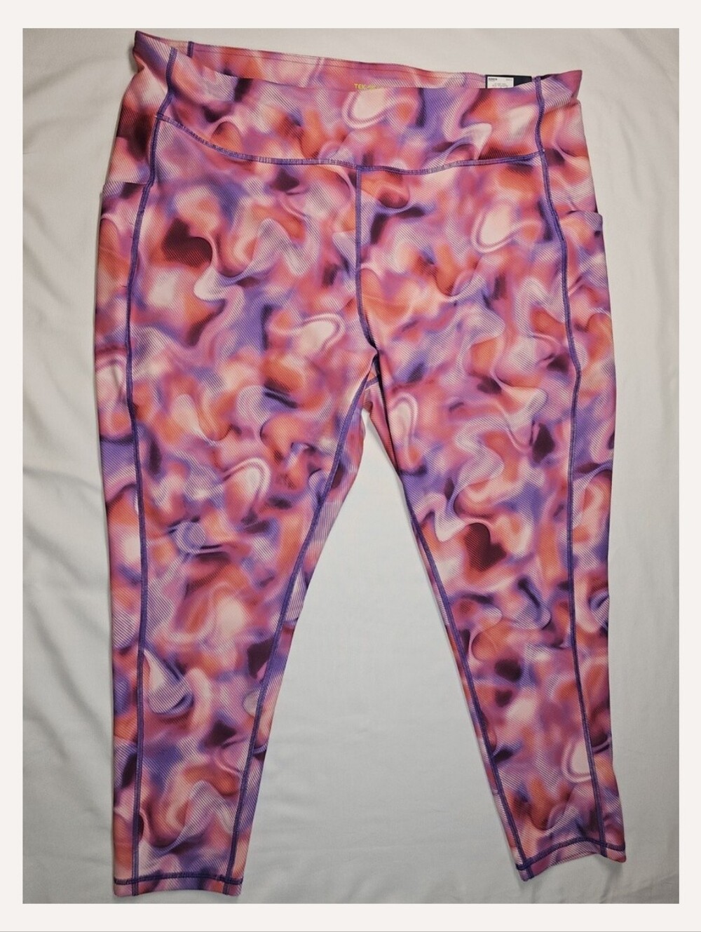 tek gear Pink & Purple Abstract 3x Leggings